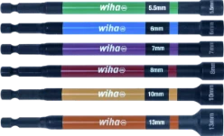 WIHA Magnetische dopsleutelset 1/4" met kleurcodering 7044C 150 mm, 6-