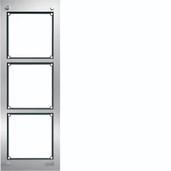 Afdekraam voor 3 modules met inbouwbehuizing, elcom.modesta RVS
