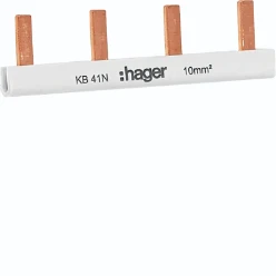 Kamrail Doorverbindingsrails Hager Aansluitrail geisoleerd 1P 4mod 10 mmA2 KB41N