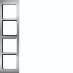 Afdekraam voor 4 (4x1) modules met inbouwbehuizing, elcom.modesta RVS