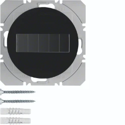 KNX-RF vlakkewandzend. 1-v, zonnecel, berker R.1/R.3/R.8, zwart