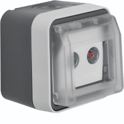 Radio/tv, rijgdoos met behuizing, berker W.1, grijs