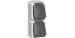 Wandcontactdoos Opbouw Peha Wcd opb IP54 2-voudig met ra 2-polig verticale montage grijs 00306511