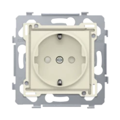 Stopcontact 71 x 71 mm met randaarde en insteekklemmen, sokkel en afwe