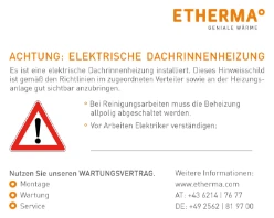 Waarschuwingssticker "LET OP! Elektrische verwarming"