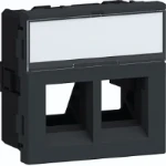 Onderdeel/centraalplaat communicatie-schakelmateriaal Hager Modular Jack 2x RJ45 type 01