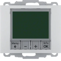 Therm. met display, berker K.1/K.5, aluminium