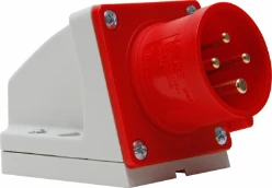 CEE wandcontactdoos stekker 4P, 16A 400V 6h IP44, rood