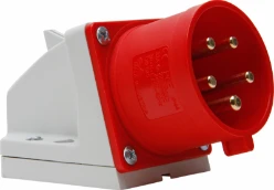 CEE wandcontactdoos stekker 5P, 32A 400V 6h IP44, rood