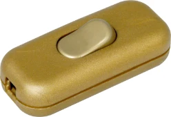 Snoerschakelaar, 1P, 2A, goud