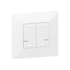 Valena Next WN dubb. geconn. schakelaar + nulleider 2x250W - wit