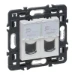 Datacom contactdoos (twisted pair) Schakelmateriaal Legrand Valena Next wandcontactdoos 2xRJ45 UTP cat6 volledig apparaat wit met schroefbevestiging 741276