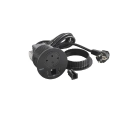 Incara Disq80 -zwart -1 WCD +1 USB A+C +1 kabeldoorvoer