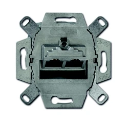 Datacom contactdoos (twisted pair) Basiselement multimedia ABB BUSCH-JAEGER DATACONTACTDS 2X RJ45 CAT6A ISO 2CKA000230A0411