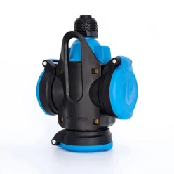 Power Solid hangkoppeling 3-voudig RA IP54 zwart/blauw