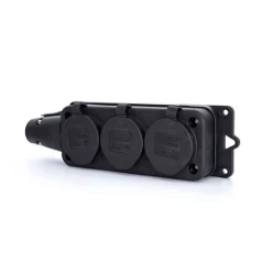 Power Solid contactdoos 3-voudig TPE RA IP44 zwart