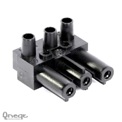 Connector voor insteekbare gebouwinstallatie Accessoires Stekerbaar QNEQT QNEQT STEKER 3-POLIG FEMALE HOOG ZWART 103.HF