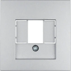 Onderdeel/centraalplaat communicatie-schakelmateriaal berker HAGER CENTRAALSTUK VOOR TAE-CONTACTDOOS, ALUMINIUM, MAT, B.1/B.7 GLAS 10331404