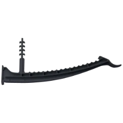 Kunststof kabelbeugel, halogeenvrij, enkel, met klemplug, zwart