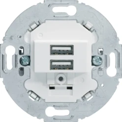 USB oplaadstopcontact 230 V 2-voudig 3 A, S1930/R.classic, pwit, mat