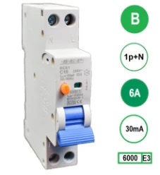 SEP RCE1 Aardlekautom.1p+n B6 30mA 6kA (18mm)