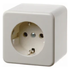 Wandcontactdoos berker HAGER SCHUKO-WANDCONTACTDOOS, WIT, GLANZEND, OPBOUW 470040