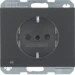 Wandcontactdoos berker Hager WCD RA met led-oriëntatieverl. berker K.1/K.5, antraciet 41097006