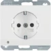 Wandcontactdoos berker Hager WCD RA met led-oriëntatieverl. berker K.1/K.5, polarwit 41097009
