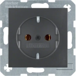 Wandcontactdoos berker HAGER BERKER S1 WCD RA ANTRACIET B.1/B.3/B.7 GLAS 47431606