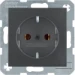 Wandcontactdoos berker HAGER BERKER S1 WCD RA ANTRACIET B.1/B.3/B.7 GLAS 47431606