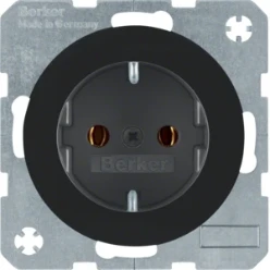 Wandcontactdoos berker HAGER WCD RA, SCHROEF, R1/R3 ZWART 41432045