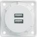 USB-voeding berker Hager USB-oplaadcontactdoos 3/A230 V, Integro, polarwit, mat 926102509