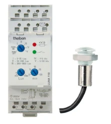 Schemerschakelaar voor DIN-rail Luna THEBEN ANALOGE SCHEMERSCHAKELAAR MET INBOUWSENSOR 2-50000 LX 0-20 MIN 1100200