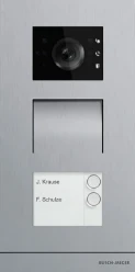Welcome IP Videobuitenpost, 2 toetsen rond, edelstaal, met ind. lus