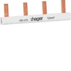 Kamrail Doorverbindingsrails Hager Aansluitrail geisoleerd 1P 4mod 10 mmA2 KB41N