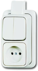 ABB Busch-Jaeger Schakelaar/wandcontactdoos combinatie AP