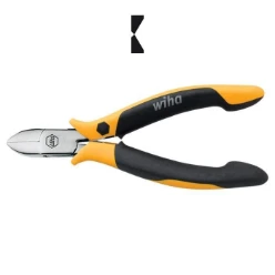 WIHA Zijkniptang Professional ESD Z44304. Brede, halfonde kop met klei