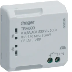 KNX-RF inbouwmodule 230 V, 2-draads, 1-voudig 230 V uit