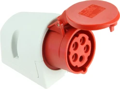 CEE wandcontactdoos 5P, 16A 400V 6h IP44, rood