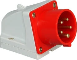 CEE wandcontactdoos stekker 5P, 16A 400V 6h IP44, rood