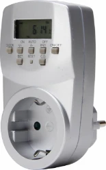 Tijdschakelklok mini digitaal IP20, zilver
