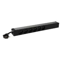 PDU 19"" met 3mtr snoer RA/PA stekker, 6x PA-type E output