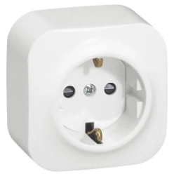 Forix stopcontact 2P+A - 16A 250V-schuko - wit - zonder KV