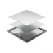 Isolatieplaat montagedeksel vloerpot/vloergoot Accessoires / componenten HPL HPL toplaag / opvulset geborsteld RVS voor HPL Kunststof T3 klapdeksel 700.0010-9