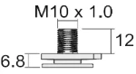 Mechanische toebehoren/onderdelen voor verlichtingsarmaturen Powergear Nippel M10x1.0 12mm