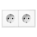 Wandcontactdoos LS range Jung Wcd. LS990 a.wit 2-voudig met R/A LS1520-2WW