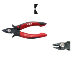 WIHA Zijkniptang Electronic Z41603. Brede, spitse kop en draadklemveer