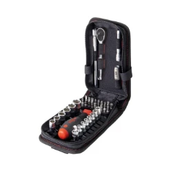 WIHA Dopsleutel- en bitset 1/4" incl. tas met riemclip, 40-delig