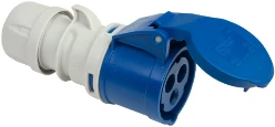 CEE contrastekker 3P, 16A 230V 6h IP44, blauw