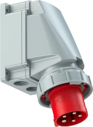 CEE wandcontactdoos stekker 5P, 63A 400V 6h IP67, rood